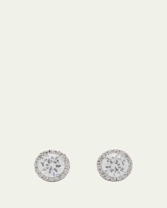 Sterling Silver 1.5ct Pave Stud Earrings